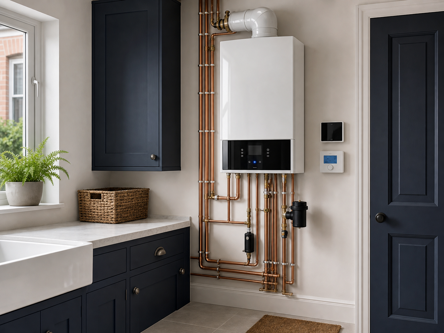 Modern boiler installation in a Bristol home utility space