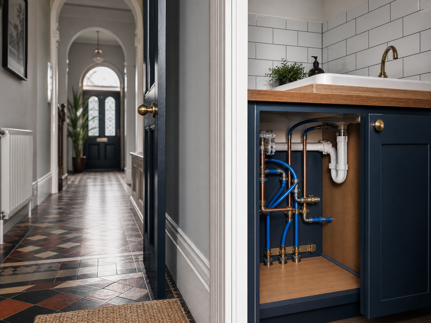 Plumbing repair in a Bristol terrace home