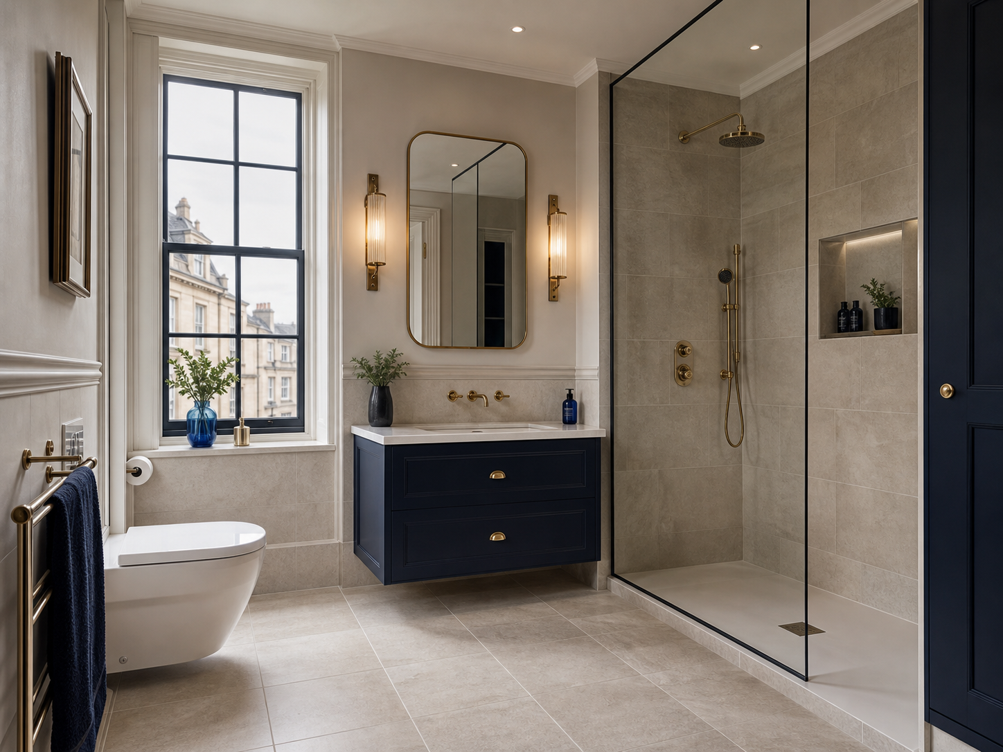 Luxury bathroom renovation in a Clifton or Bath townhouse
